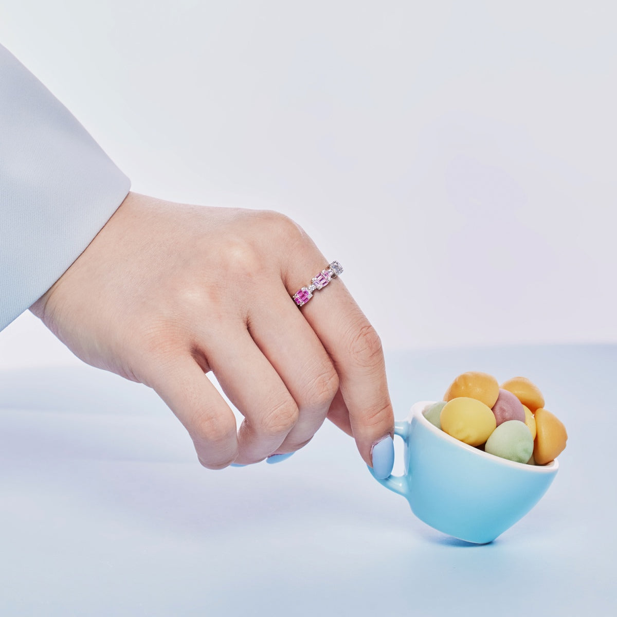 [AuraEcho]Unique Colorful Emerald Cut Party Ring