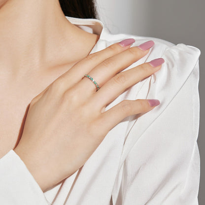 [AuraEcho]Sparkling Vibrant Round Shape Daily Ring