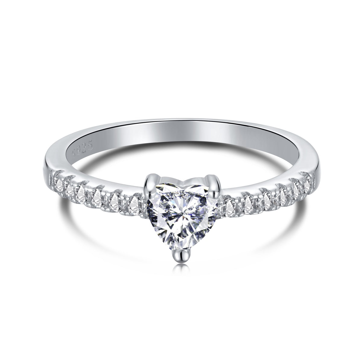 [AuraEcho]0.5 Carat CaratEternity Charming Heart Shape Lover Ring