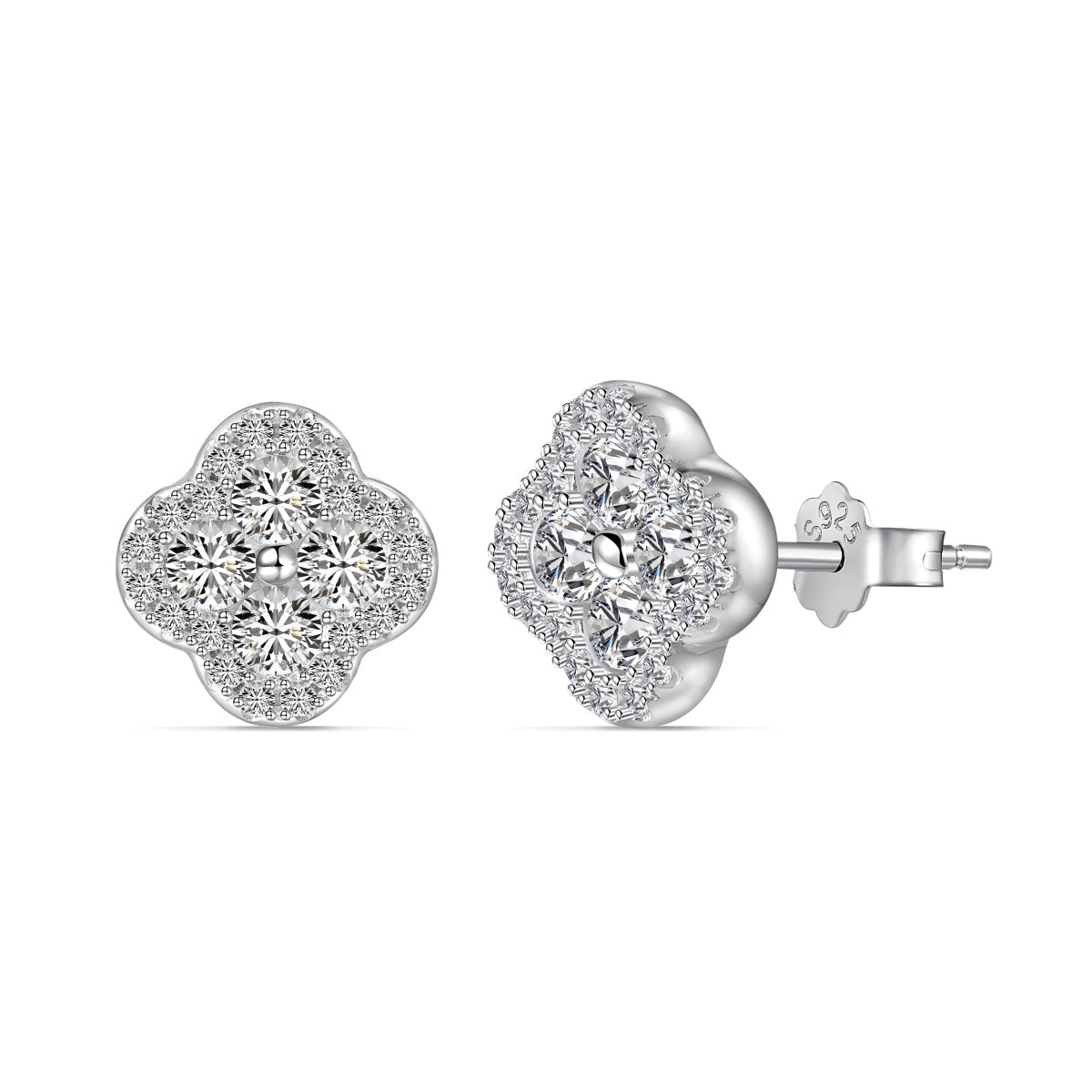 [AuraEcho]Four-Leaf Clover Flower Shaped Earrings