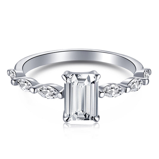 [AuraEcho]1.0 Carat Dainty Resplendent Radiant Cut Daily Ring