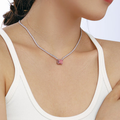 [AuraEcho]4.0 Carat Elegant Radiant Cut Necklace