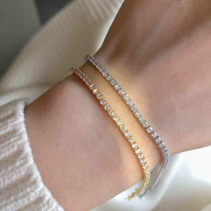 [AuraEcho]Radiant Shinning Princess Cut Tennis Bracelet