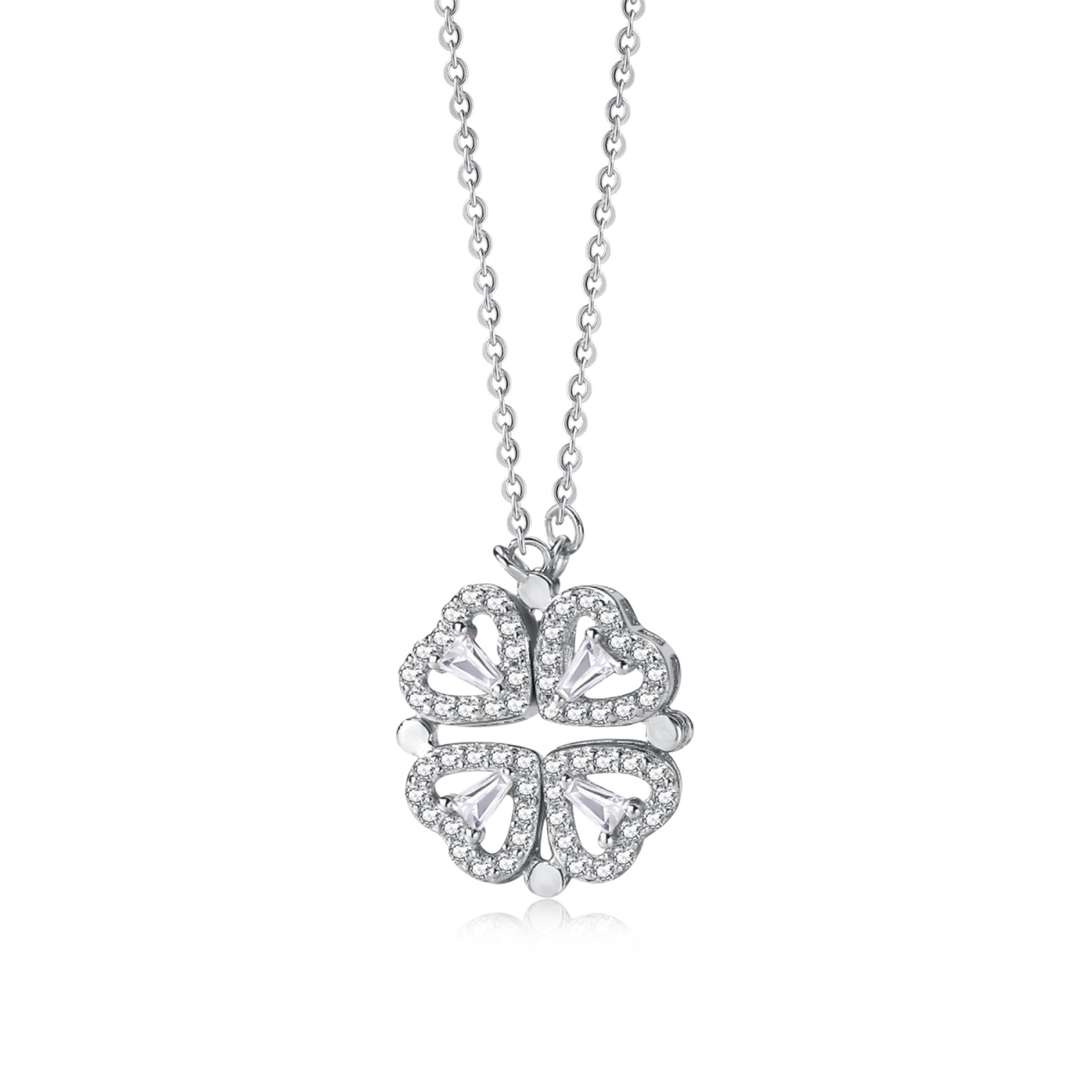 [AuraEcho]Ornate Heart Cut Flower Shape Necklace