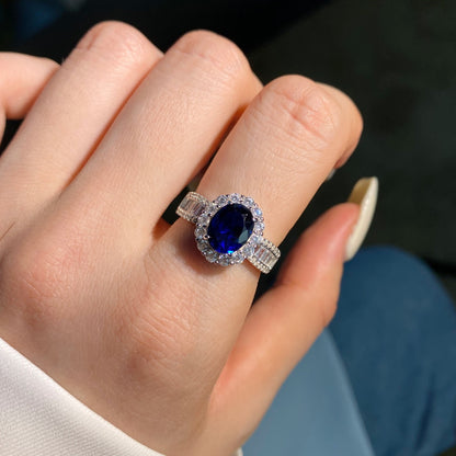 [AuraEcho]1.5 Carat Dazzling Charming Oval Cut Banquet Ring