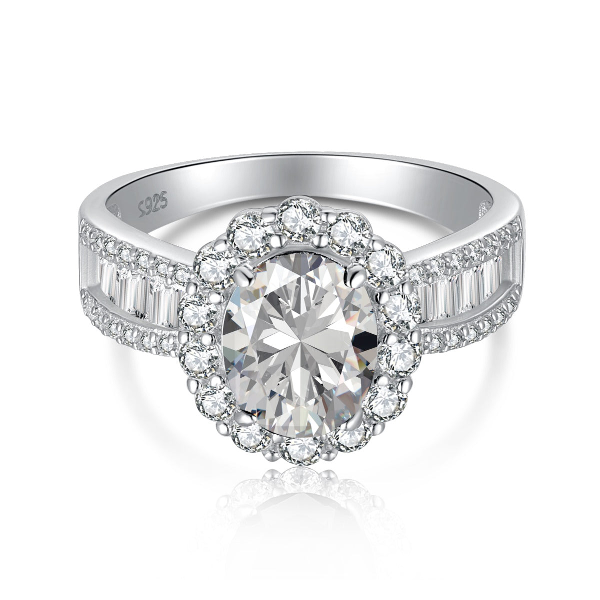 [AuraEcho]1.5 Carat Dazzling Charming Oval Cut Banquet Ring