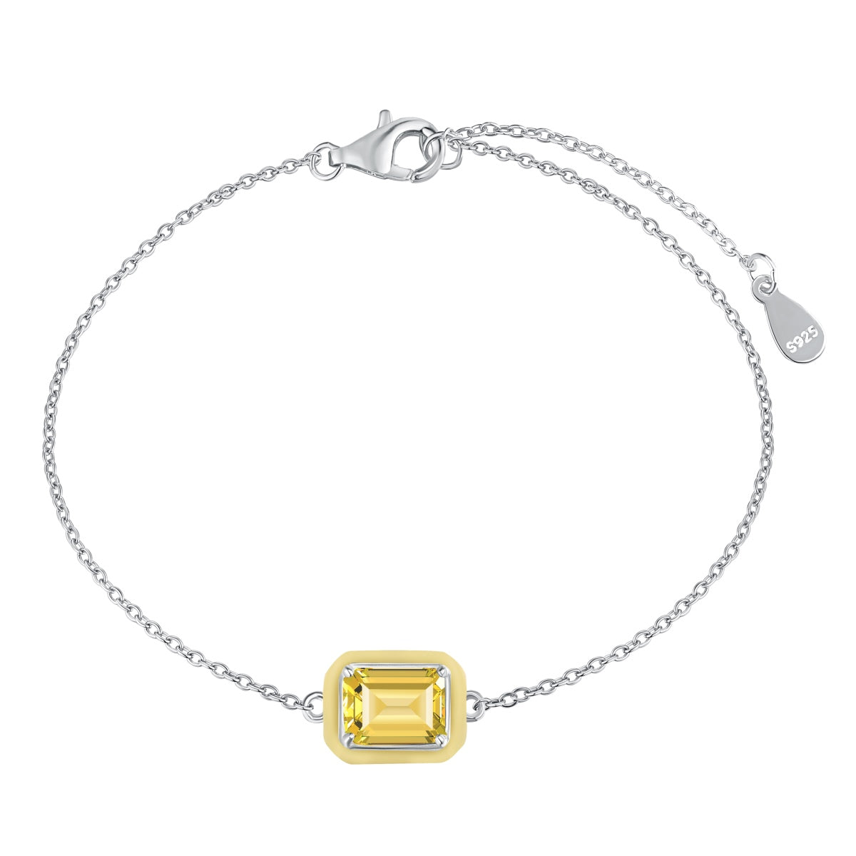 [AuraEcho]2.0 Carat Sparkling Colorful Emerald Cut Daily Bracelet