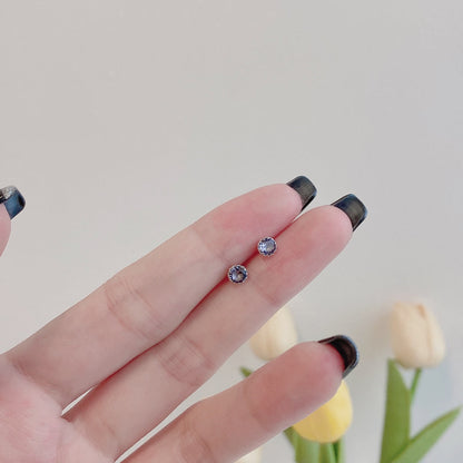 [AuraEcho]Sparkling Colorful Round Shape Earrings