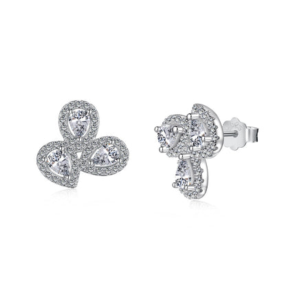 [AuraEcho]Ornate Flower Shape Pear Cut Lover Earrings