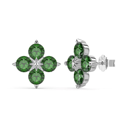 [AuraEcho]Four-Leaf Clover Eight-Pointed Star Earrings