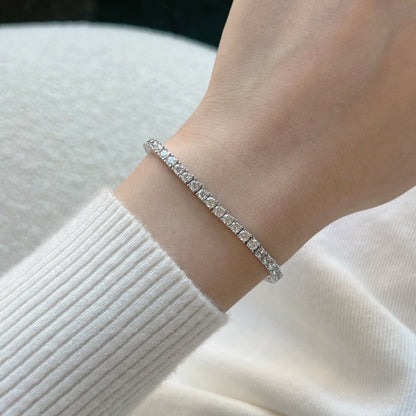 [AuraEcho]Dainty Charming Round Cut Tennis Bracelet