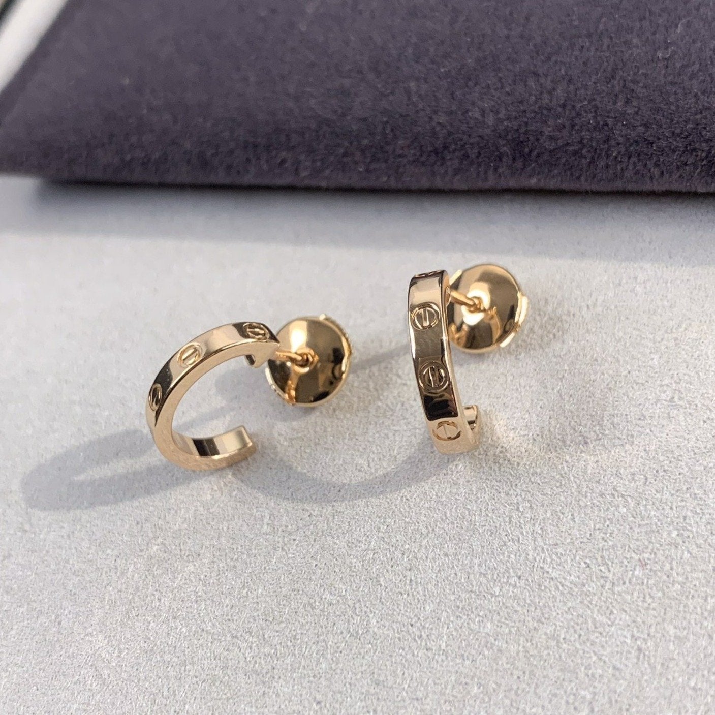 [AuraEcho]LOVE EARRINGS 2.65MM PINK GOLD