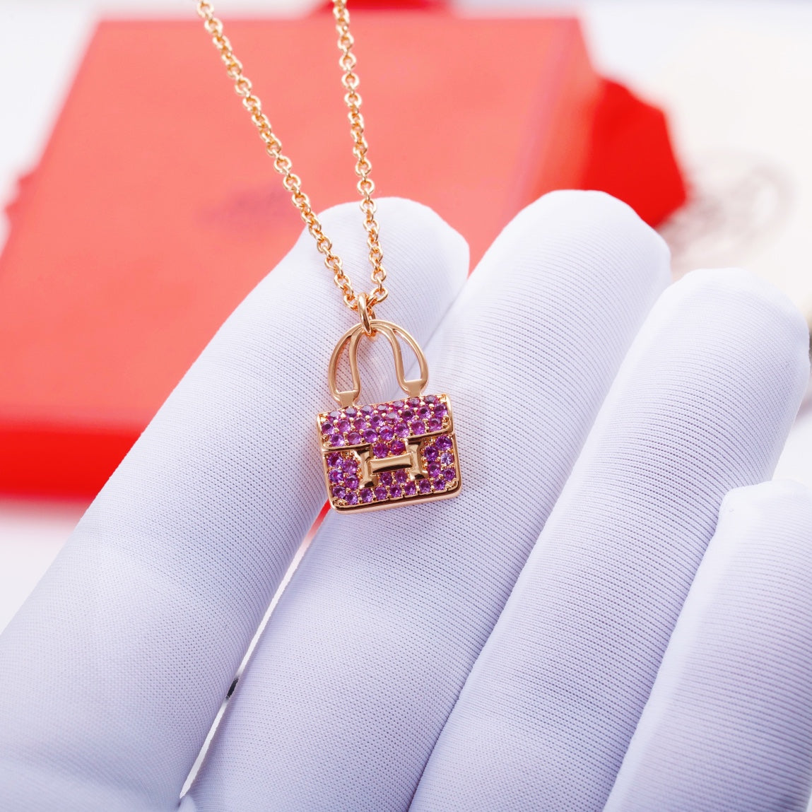 [AuraEcho]CONSTANCE PEDANT PURPLE DIAMOND NECKLACE