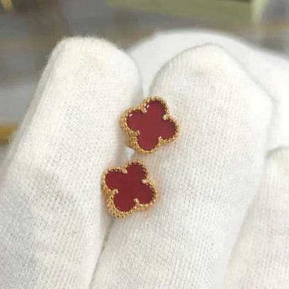 [AuraEcho]CLOVER MINI 9.5MM CARNELIAN EARRINGS