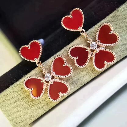 [AuraEcho]SWEET CLOVER CARNELIAN EARRINGS