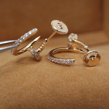 [AuraEcho]JUSTE EARRINGS 12.75MM PINK GOLD DIAMOND