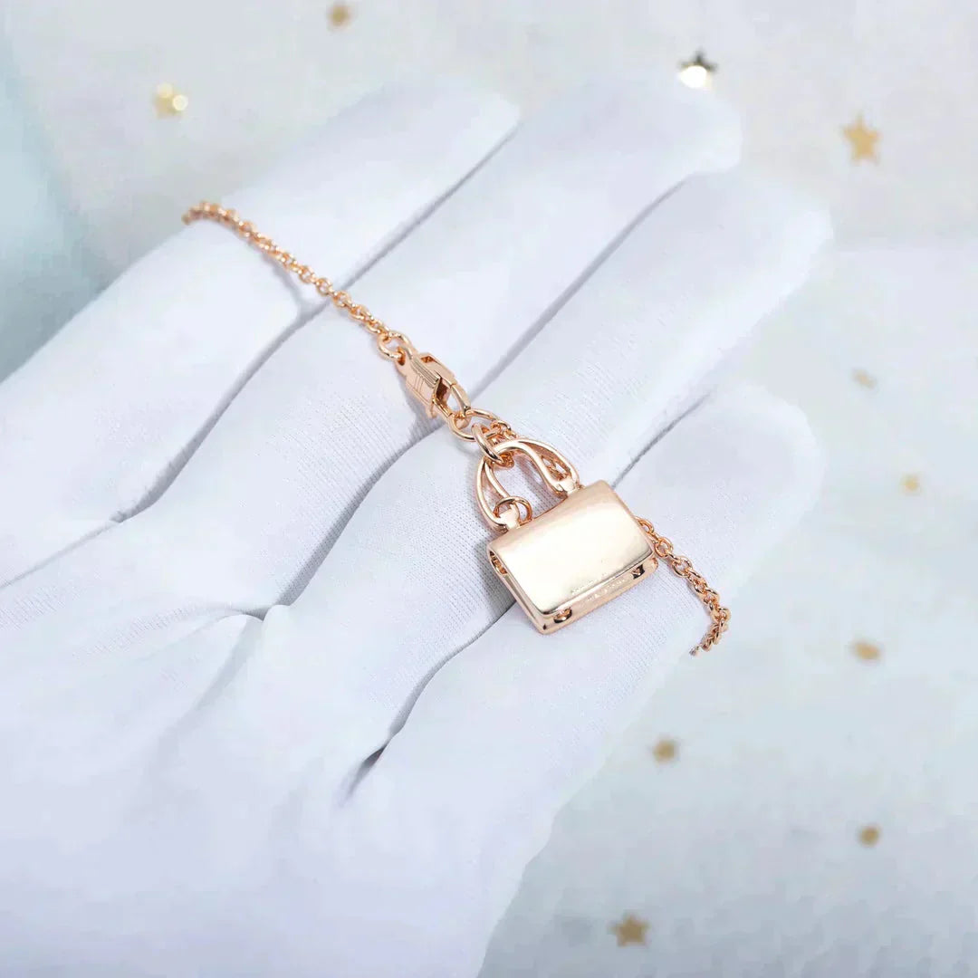 [AuraEcho]AMULETTE PEDANT ROSE GOLD NECKLACE