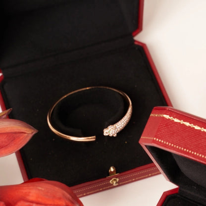 [AuraEcho]PANTHERE ROSE GOLD DIAMOND OPEN BRACELET