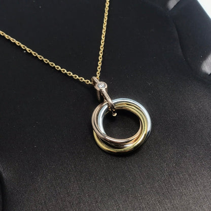 [AuraEcho]TRINITY SILVER GOLD PINK GOLD NECKLACE