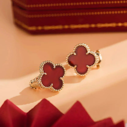 [AuraEcho]CLOVER MEDIUM 1 MOTIFS CARNELIAN  EARRINGS
