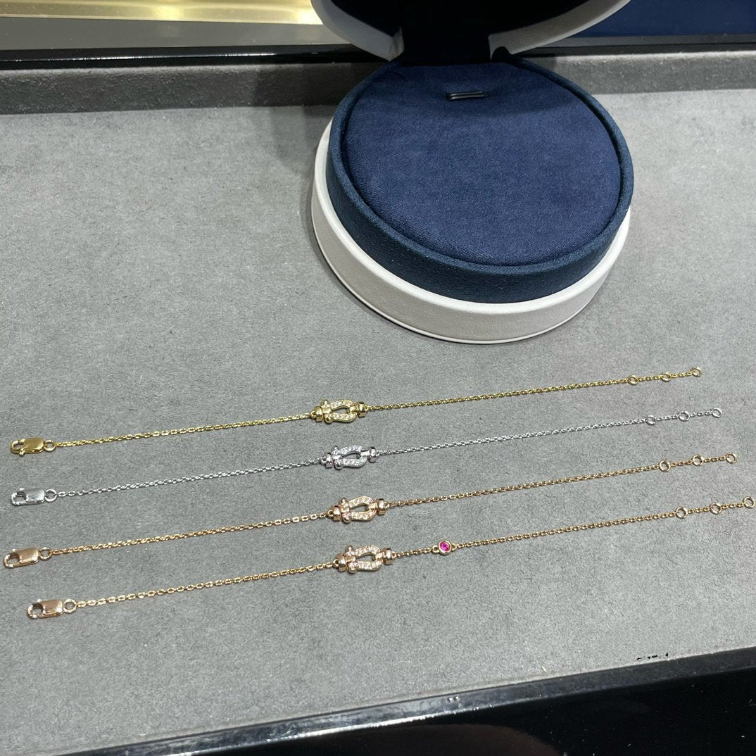 [AuraEcho]FORCE 10 DIAMOND CHAIN LINK PINK GOLD BRACELET