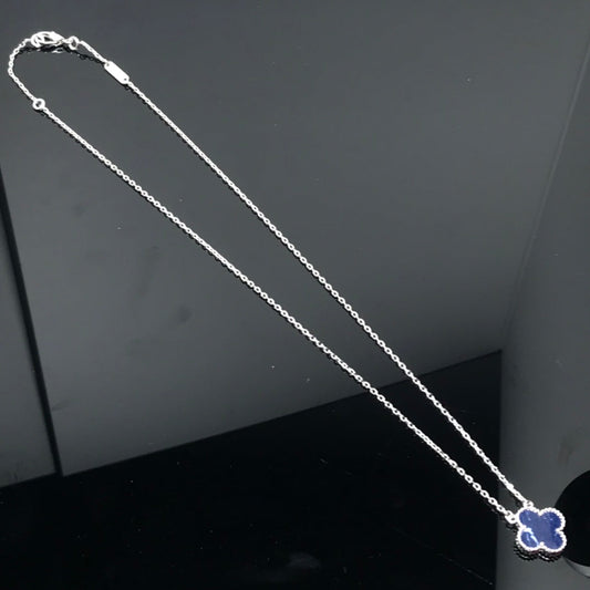 [AuraEcho]CLOVER PIETERSITE SILVER LONG NECKLACE