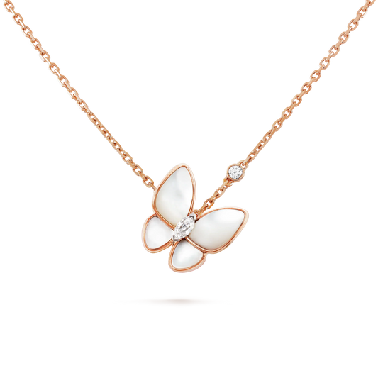 [AuraEcho]BUTTERFLY MOP DIAMOND NECKLACE
