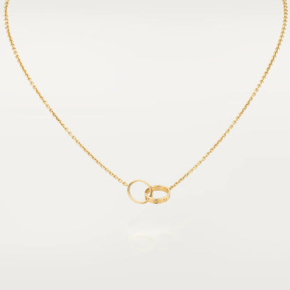 [AuraEcho]LOVE NECKLACE DOUBLE RING GOLD