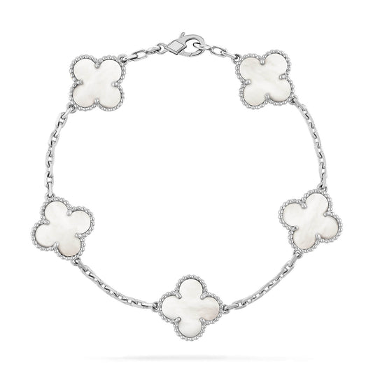 [AuraEcho]CLOVER SILVER MOP 5 MOTIF BRACELET