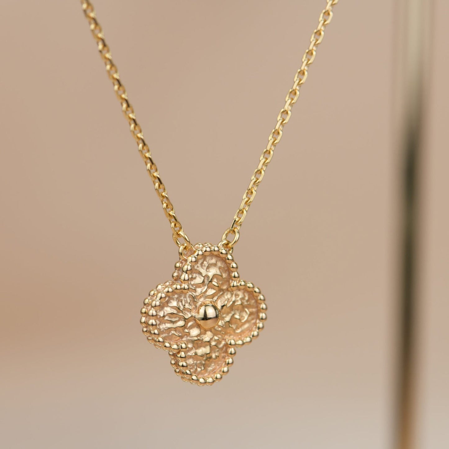 [AuraEcho]CLOVER 15MM  BRONZING NECKLACE