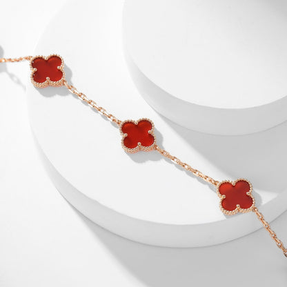 [AuraEcho]CLOVER 10 MOTIFS CARNELIAN NECKLACE