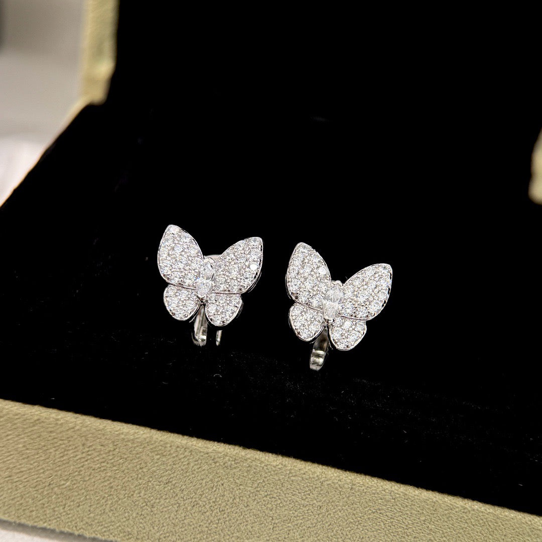 [AuraEcho]BUTTERFLY ALL DIAMOND EARRINGS