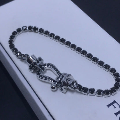 [AuraEcho]FORCE  LARGE HORSESHOE FULL DIAMOND TENNIS BRACELET