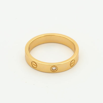 [AuraEcho]LOVE RING 4MM 1 DIAMOND PINK GOLD