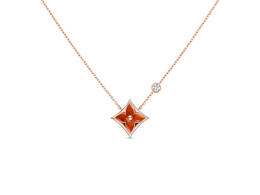 [AuraEcho]STAR NECKLACE PINK GOLD 1 DIAMOND