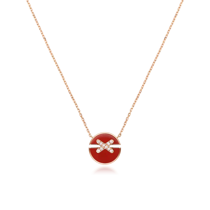 [AuraEcho]JEUX DE ROSE GOLD DIAMOND NECKLACE