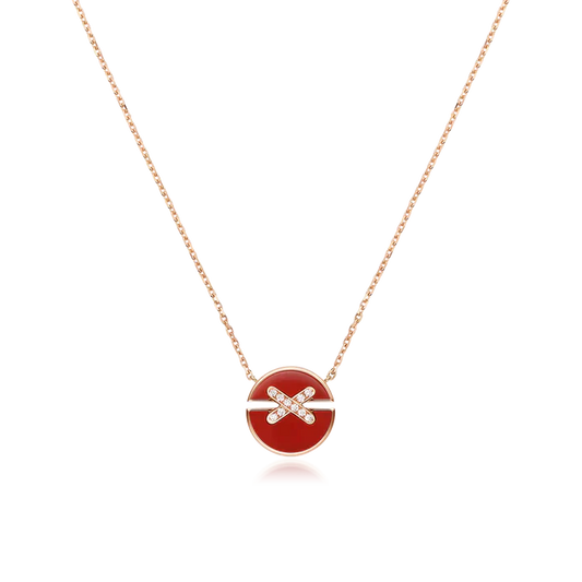 [AuraEcho]JEUX DE ROSE GOLD DIAMOND NECKLACE