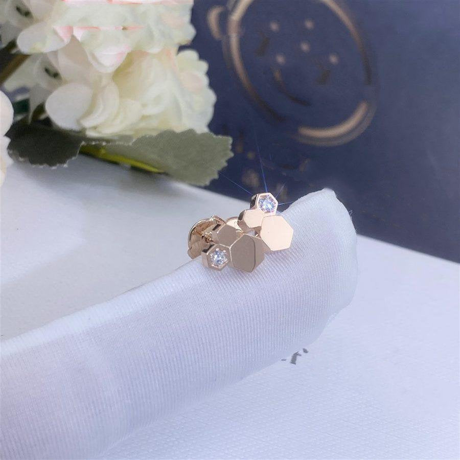[AuraEcho]BEE LOVE PINK GOLD DIAMOND EARRINGS