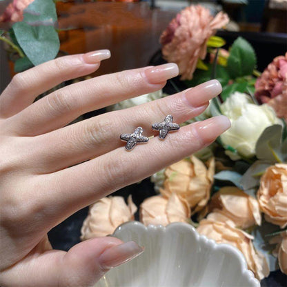 [AuraEcho]JEUX DE SILVER DIAMOND EARRINGS