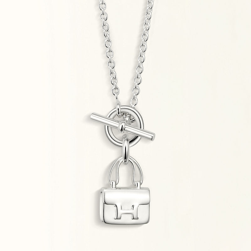 [AuraEcho]POP H PEDANT SILVER NECKLACE