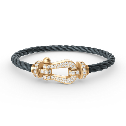 [AuraEcho]FORCE LARGE HORSESHOE FULL DIAMOND BRACELET GOLD