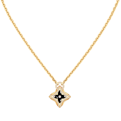 [AuraEcho]STAR PEDANT PINK GOLD DIAMOND NECKLACE