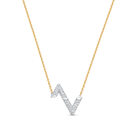 [AuraEcho]VOLT SILVER DIAMOND PEDANT NECKLACE