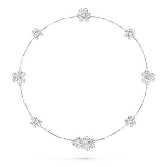 [AuraEcho]FRIVOLE SILVER 9 FLOWERS NECKLACE