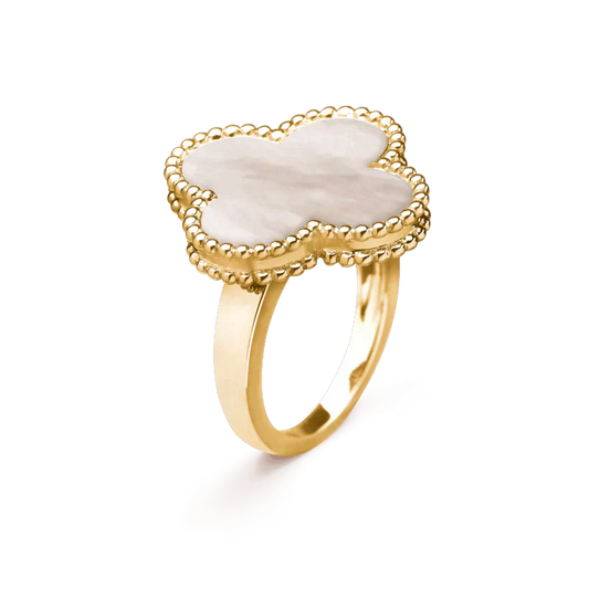[AuraEcho]CLOVER WHITE MOP RING