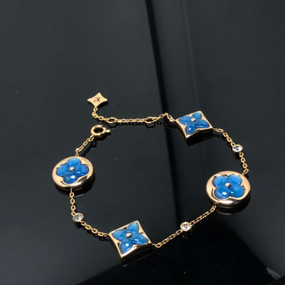 [AuraEcho]STAR AND SUN 4 MOTIF BLUE BRACELET